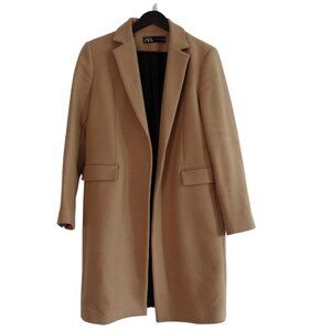 Zara Women Manteco Wool Camel Coat